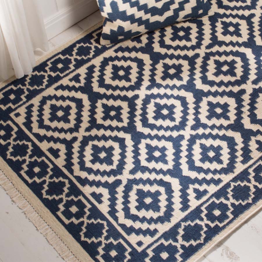Samarkand Indigo Kilim Rug - R6128 - Uneeka